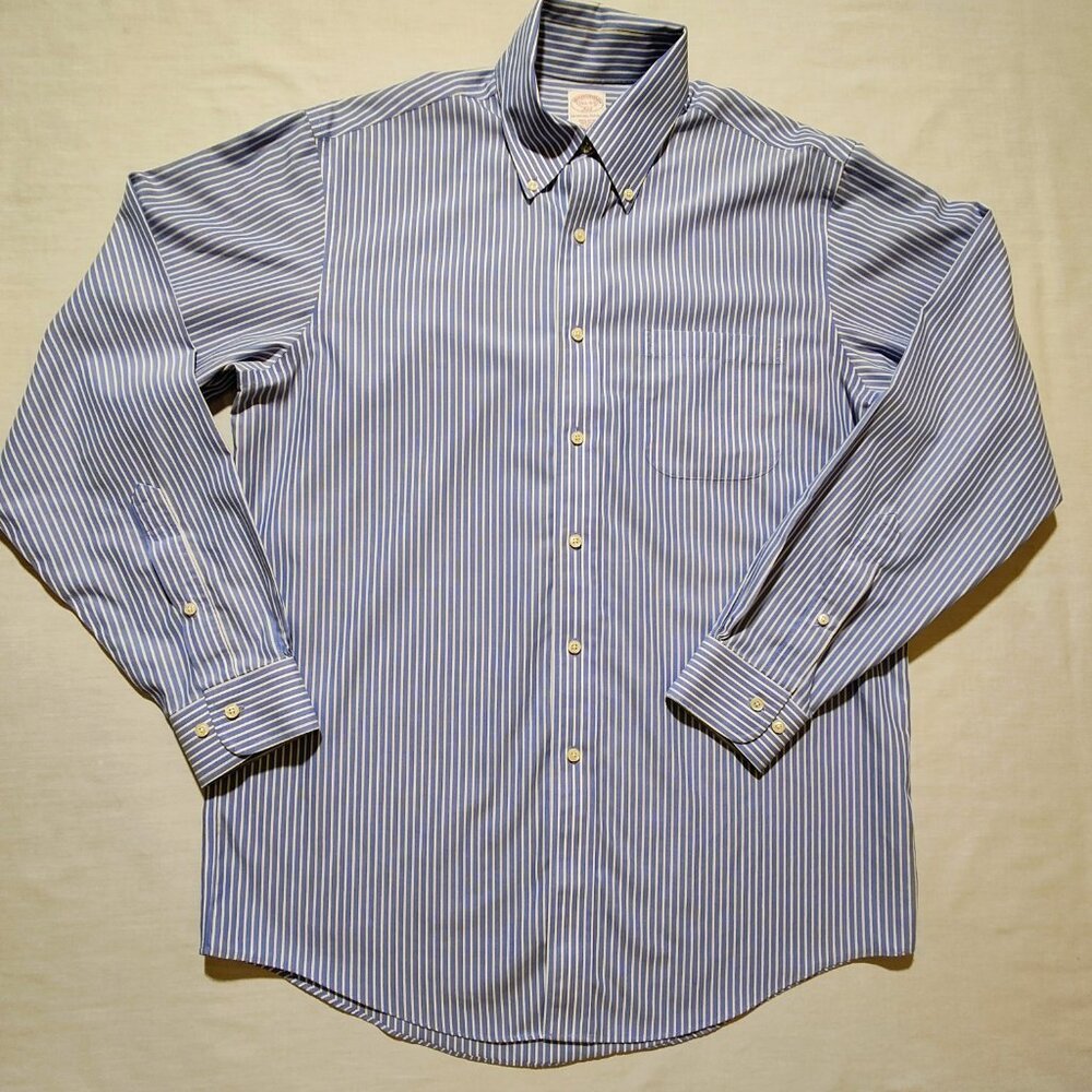 Brooks‎ Brothers Men's 346 Longs Sleeve Stripe Dress Shirt 15 1/2-4/5
